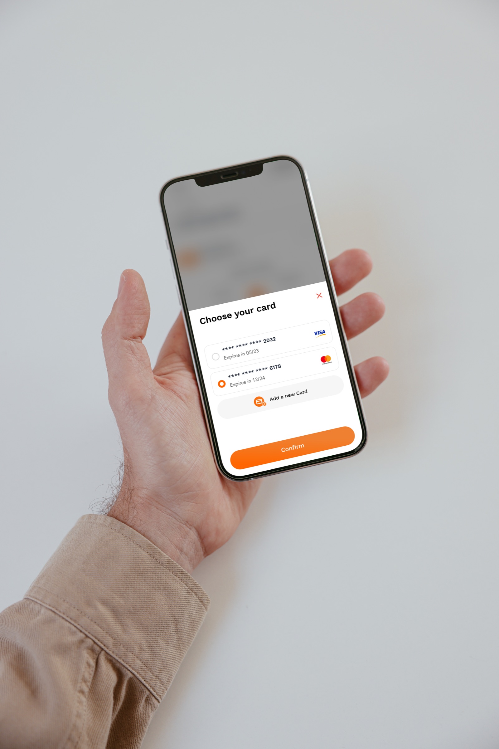 Orange app running on a phone